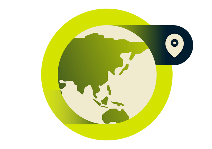 Karta &ouml;ver Asien VPN-platser.