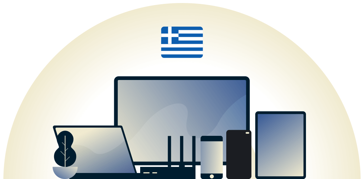 VPN per la Grecia che protegge una varietà di dispositivi.